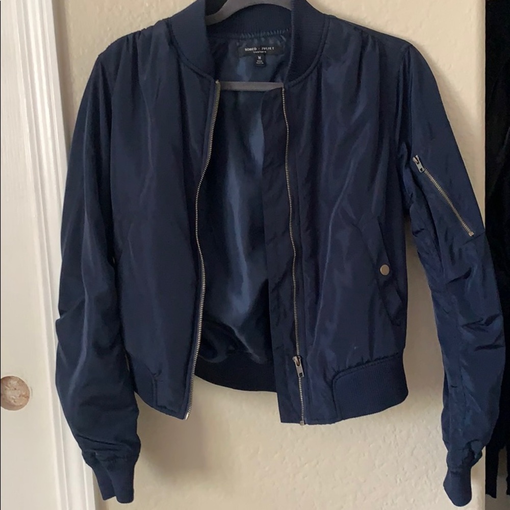 Navy Blue Bomber Jacket!